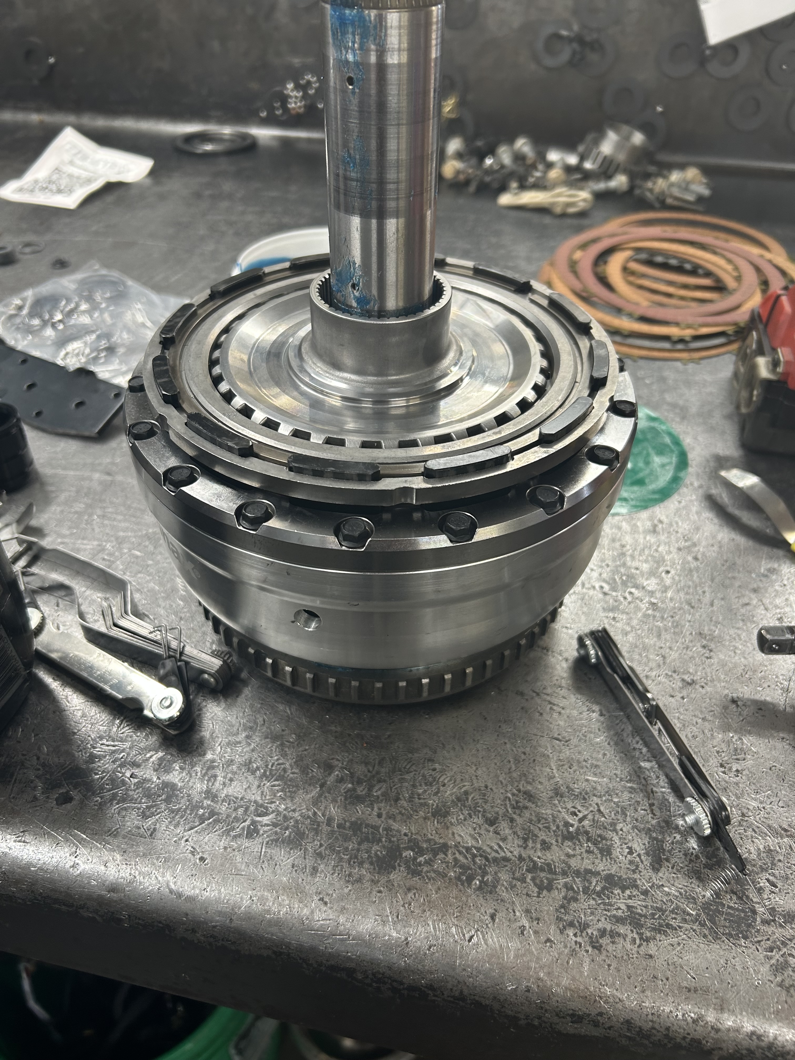 Shop bay area where transmission work is done